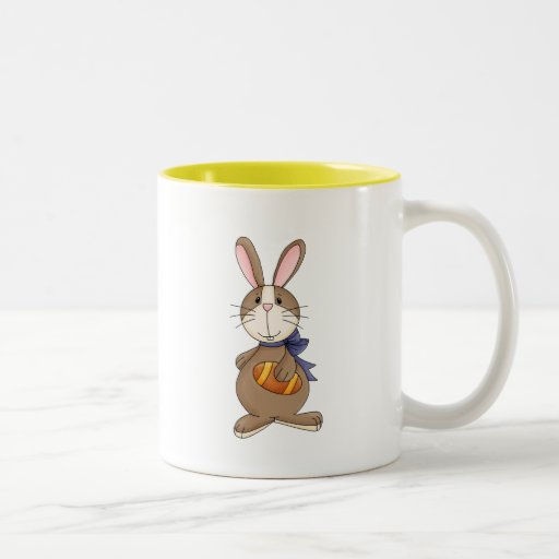 Easter Bunny with Orange Egg Mugs