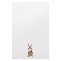 Easter Bunny with Orange Egg Personalized Stationery
