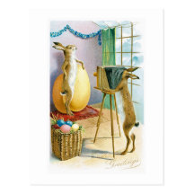 Easter Bunny's Portrait Greeting Postcard
