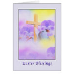 Easter Card with Flowers and Cross