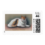 Easter Cat and Chick Postage Stamps