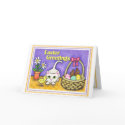 Easter Cat & Chick Greeting Card card
