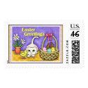 Easter Cat with Chick & Basket postage by jamiecreates1 Easter Cat with Chick & Basket postage