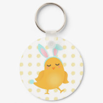 Easter Chick Bunny Keychain