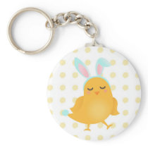Easter Chick Bunny Keychain