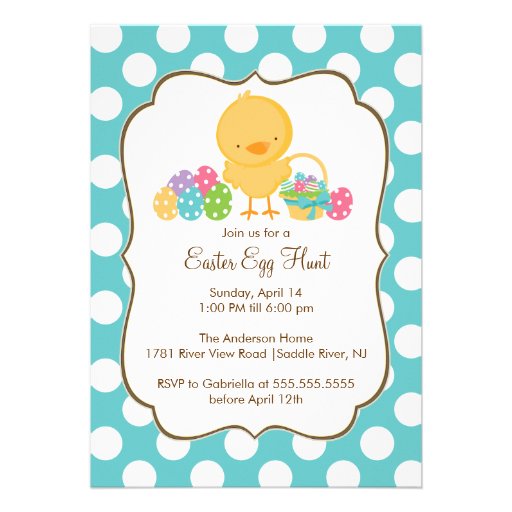 Easter Chick Egg Hunt Easter Party Invitation (front side)