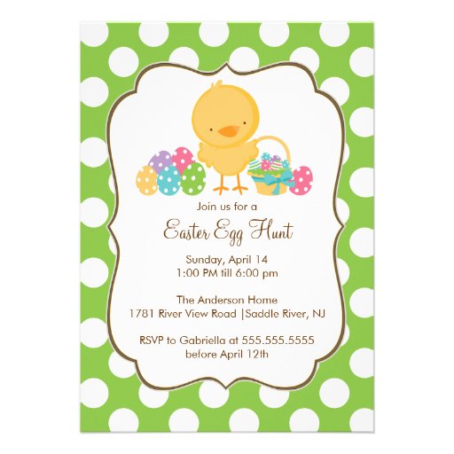 Easter Chick Egg Hunt Easter Party Invitation