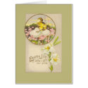 Easter - Chick & Eggs Up a Tree - Antique Postcard card