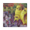 Easter Chick Greetings magnets by Memory_Lane Easter Chick Greetings magnets