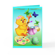 Easter Chick Paints Card card