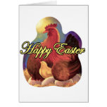 Easter Chicken Hen Chick Eggs Painting - Multi Greeting Cards