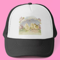 easter chicks bright hats