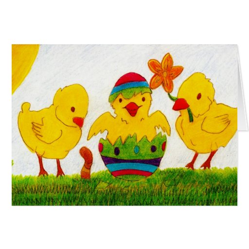 easter chicks greeting cards