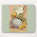 Easter - Chicks Egg PussyWillow- Antique Postcard mousepad