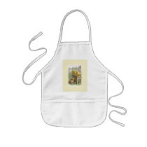 Easter - Chicks, Eggs & Bench - Antique Postcard Aprons