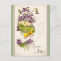 Easter - Chicks Violets & Village Antique Postcard postcard