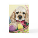 "Easter Cocker Spaniel Puppy" Art Greeting Card