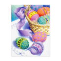 Easter color eggs postcards
