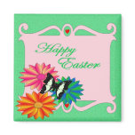 Easter Colorful Flowers and Butterfly magnets