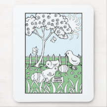 Easter Coloring Book Page Mouse Pad