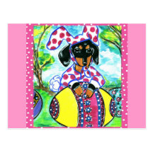 Easter Dachshund Post Card