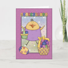 Easter design with cute chicken and eggs Card - A beautiful and very cute design for all your Easter greetings or inviatations.
