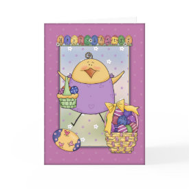 Easter design with cute chicken and eggs Card - A beautiful and very cute design for all your Easter greetings or inviatations.