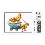 easter egg and baby chicks stamp postage