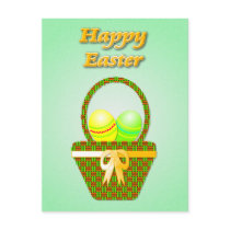 Easter Egg Basket Postcard by Angelas_Designs Easter Egg Basket Postcard