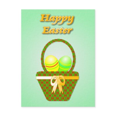 Easter Egg Basket Postcard by Angelas_Designs
