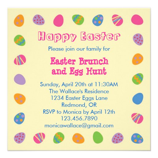 Easter Egg Border Invitation