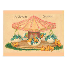 Easter Egg Carousel Postcard
