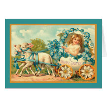 Easter Egg Carriage Vintage Christian Card