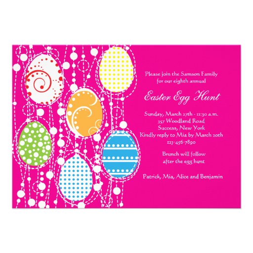 Easter Egg Cascade Invitation (front side)