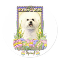 Easter Egg Cookies - Bichon Frise Round Sticker