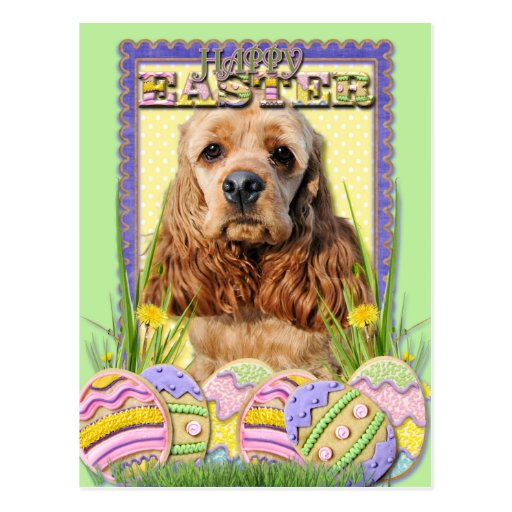 Easter Egg Cookies - Cocker Spaniel Post Card