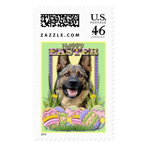 Easter Egg Cookies - German Shepherd Postage Stamp