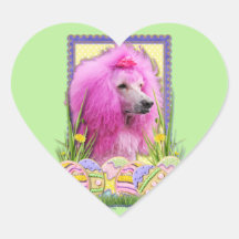 Easter Egg Cookies - Poodle - Pink Heart Stickers
