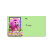 Easter Egg Cookies - Poodle - Pink Personalized Address Label