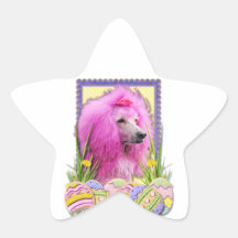Easter Egg Cookies - Poodle - Pink Star Sticker
