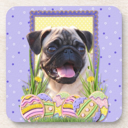 Easter Egg Cookies - Pug Drink Coasters