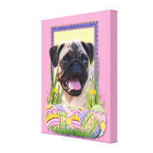 Easter Egg Cookies - Pug Gallery Wrap Canvas
