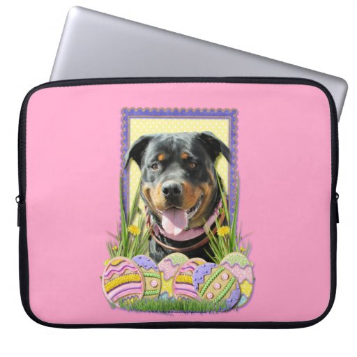 Easter Egg Cookies - Rottweiler Laptop Sleeves