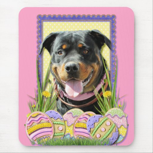 Easter Egg Cookies - Rottweiler Mouse Pad
