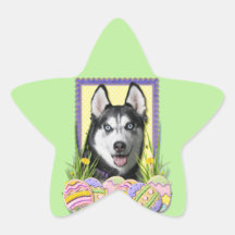 Easter Egg Cookies - Siberian Husky Star Sticker