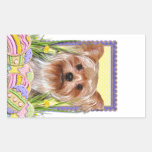Easter Egg Cookies - Yorkshire Terrier Rectangle Sticker