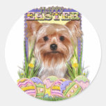 Easter Egg Cookies - Yorkshire Terrier Round Stickers