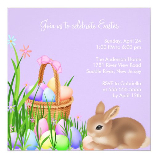 Easter Egg Garden Easter Dinner Party Invitation (front side)
