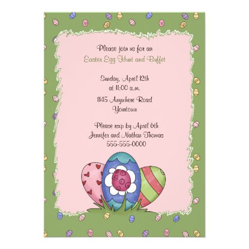 Easter Egg Hunt and Buffet Invitation (front side)