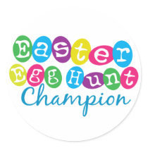 Easter Egg Hunt Champion Round Sticker